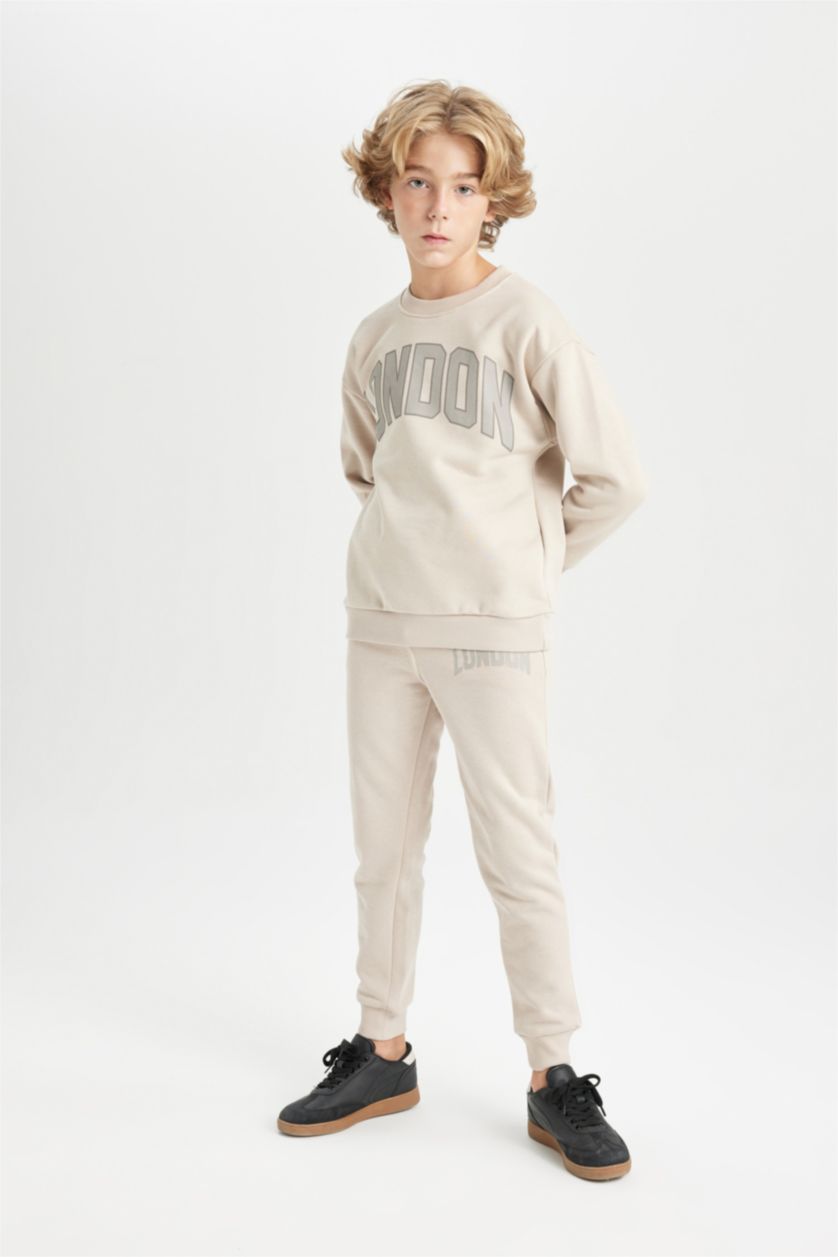 BOYS & TEENS Light Stone Boy Printed Elastic Waist Leg Pocket Jogger Sweatpants