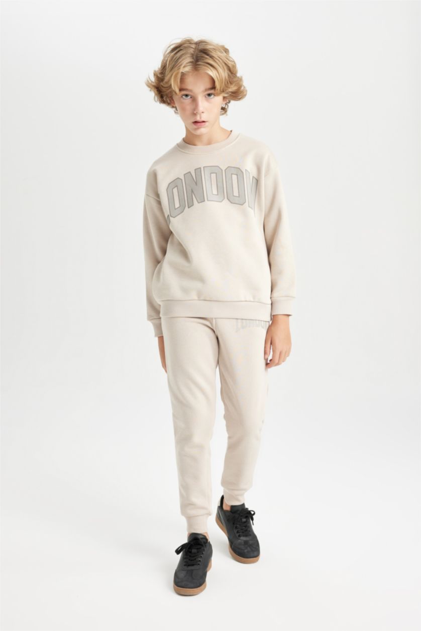 BOYS & TEENS Light Stone Boy Printed Elastic Waist Leg Pocket Jogger Sweatpants