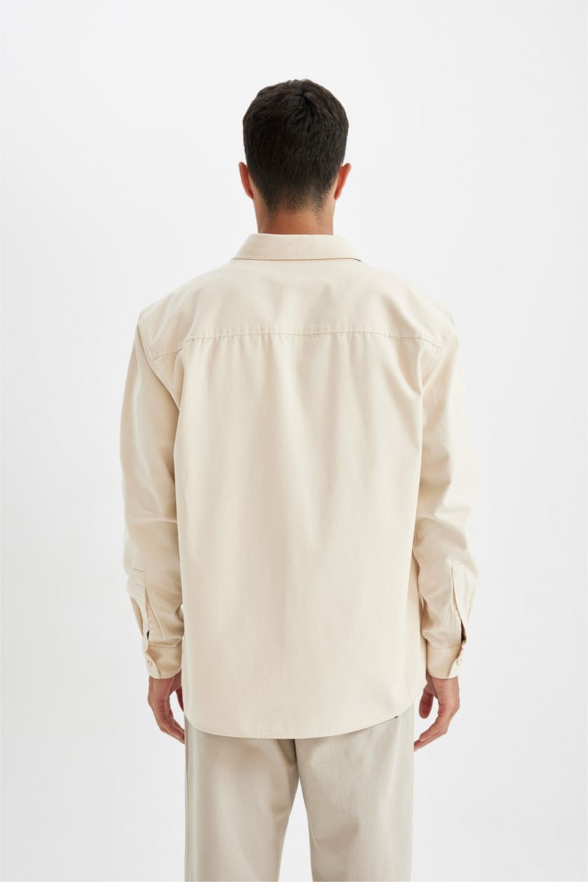 Ерлер Ашық Бежевый релакс пішімі Сыртқа киетін жейде