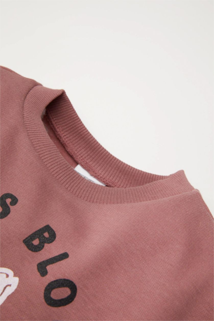 Малыши девочки Розовый Свитшот с цветочным принтом для малышей девочек