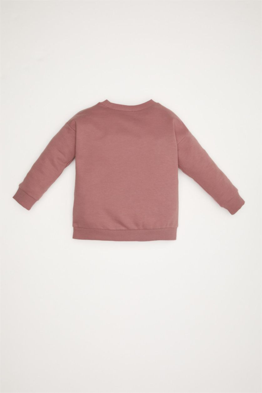 Малыши девочки Розовый Свитшот с цветочным принтом для малышей девочек