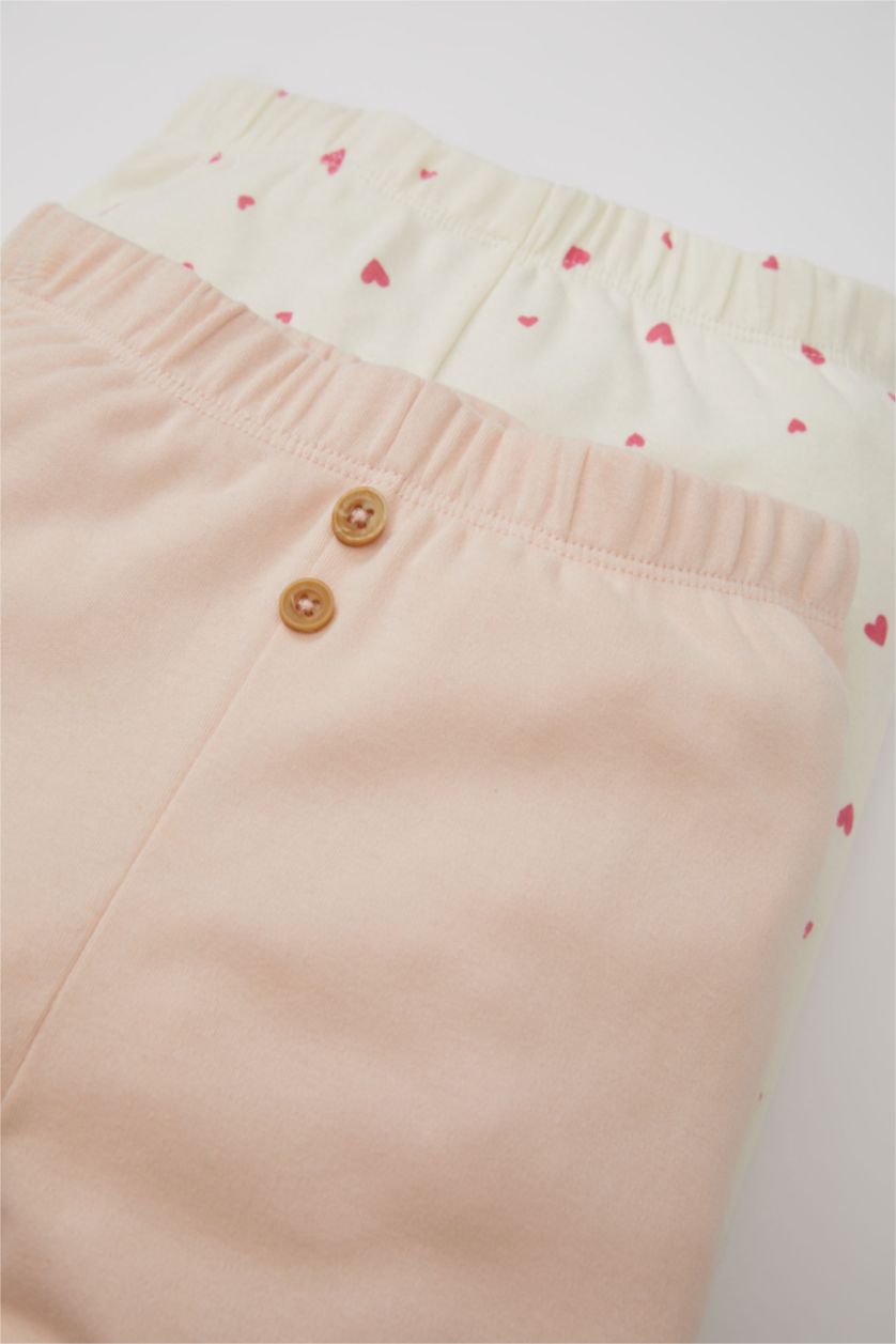 Baby Girls Pink Baby Girl Heart Patterned 2 Piece Pants