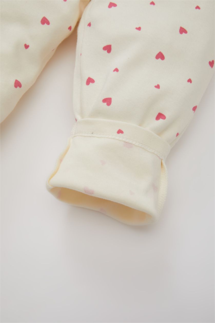 Baby Girls Pink Baby Girl Heart Patterned 2 Piece Pants