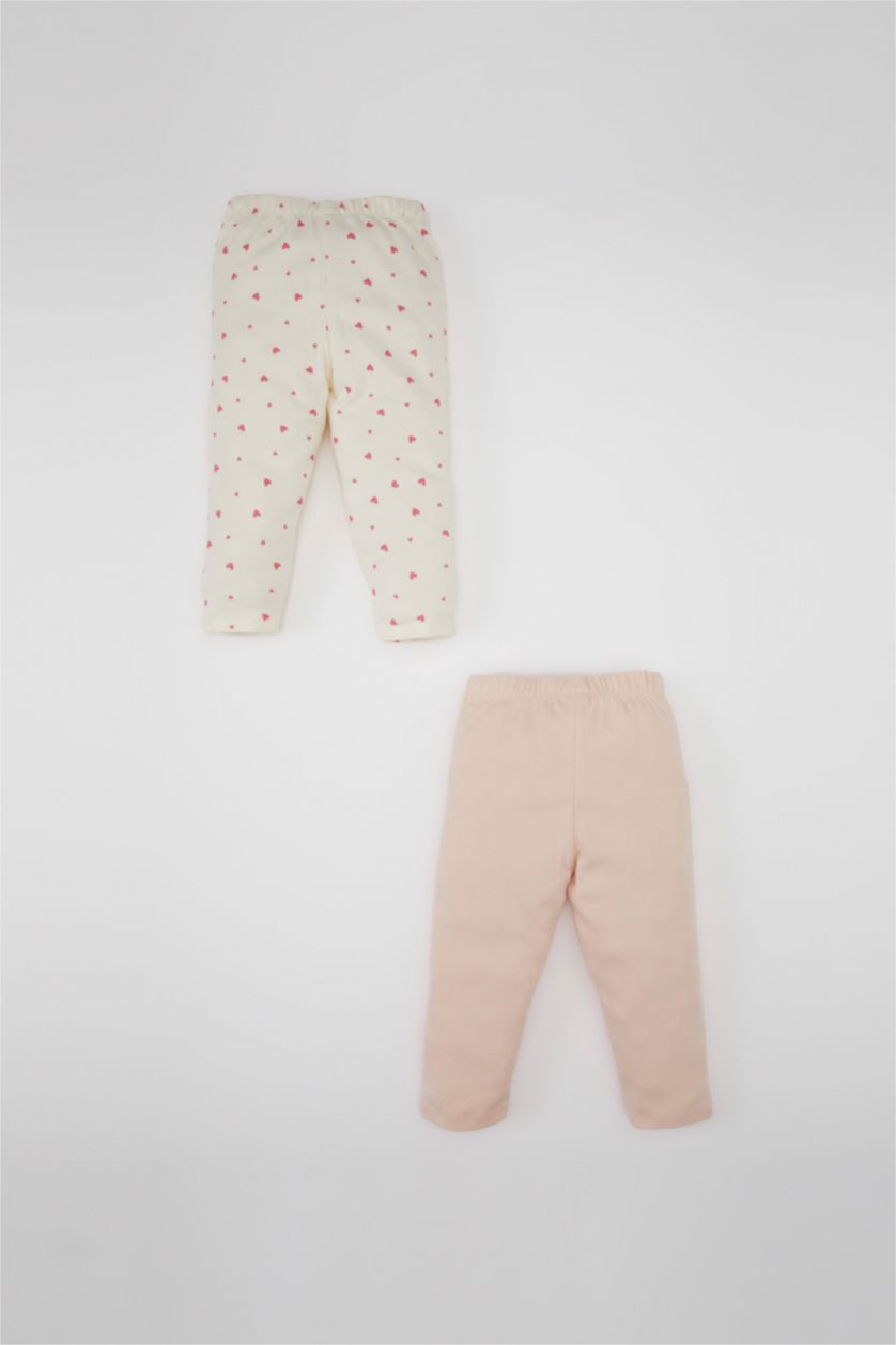 Baby Girls Pink Baby Girl Heart Patterned 2 Piece Pants