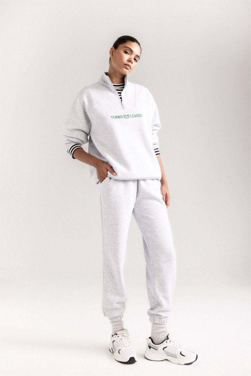Women Grey Melange Standard Fit Trousers