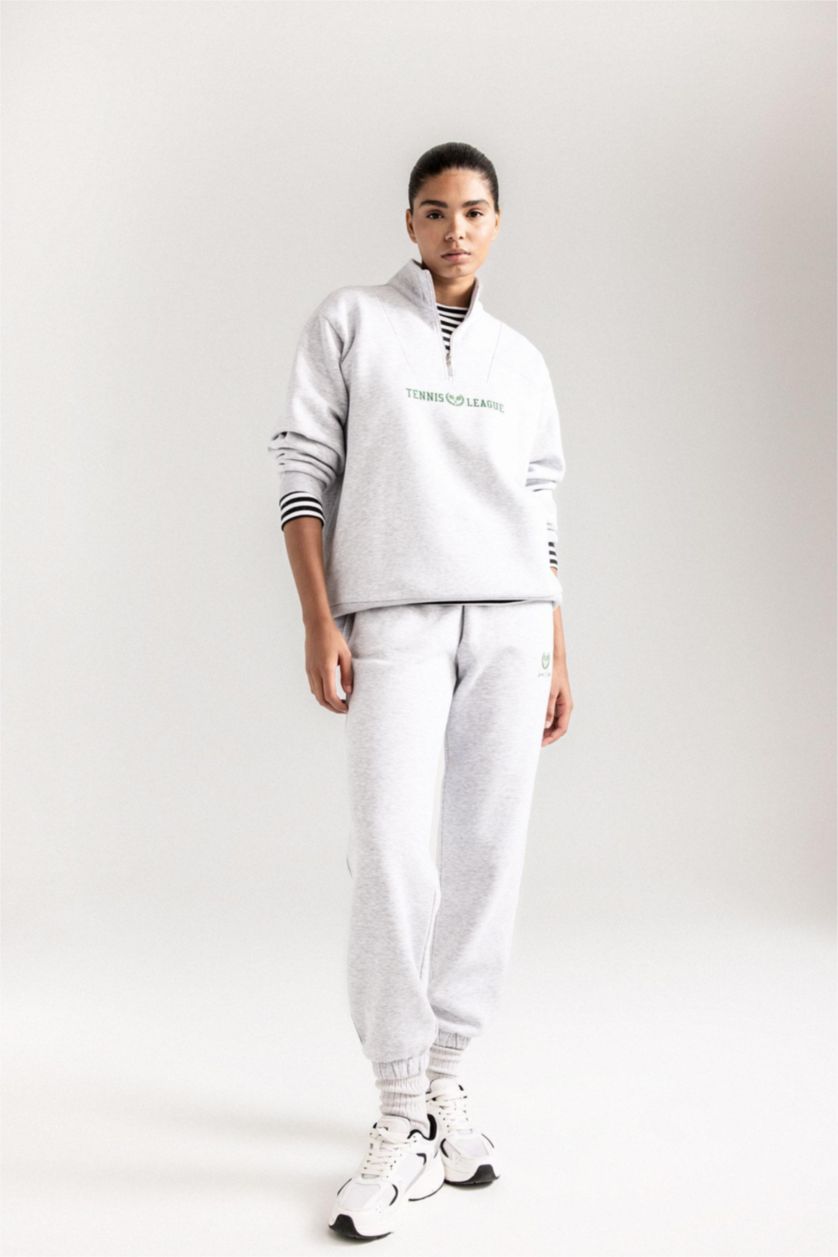 Women Grey Melange Standard Fit Trousers