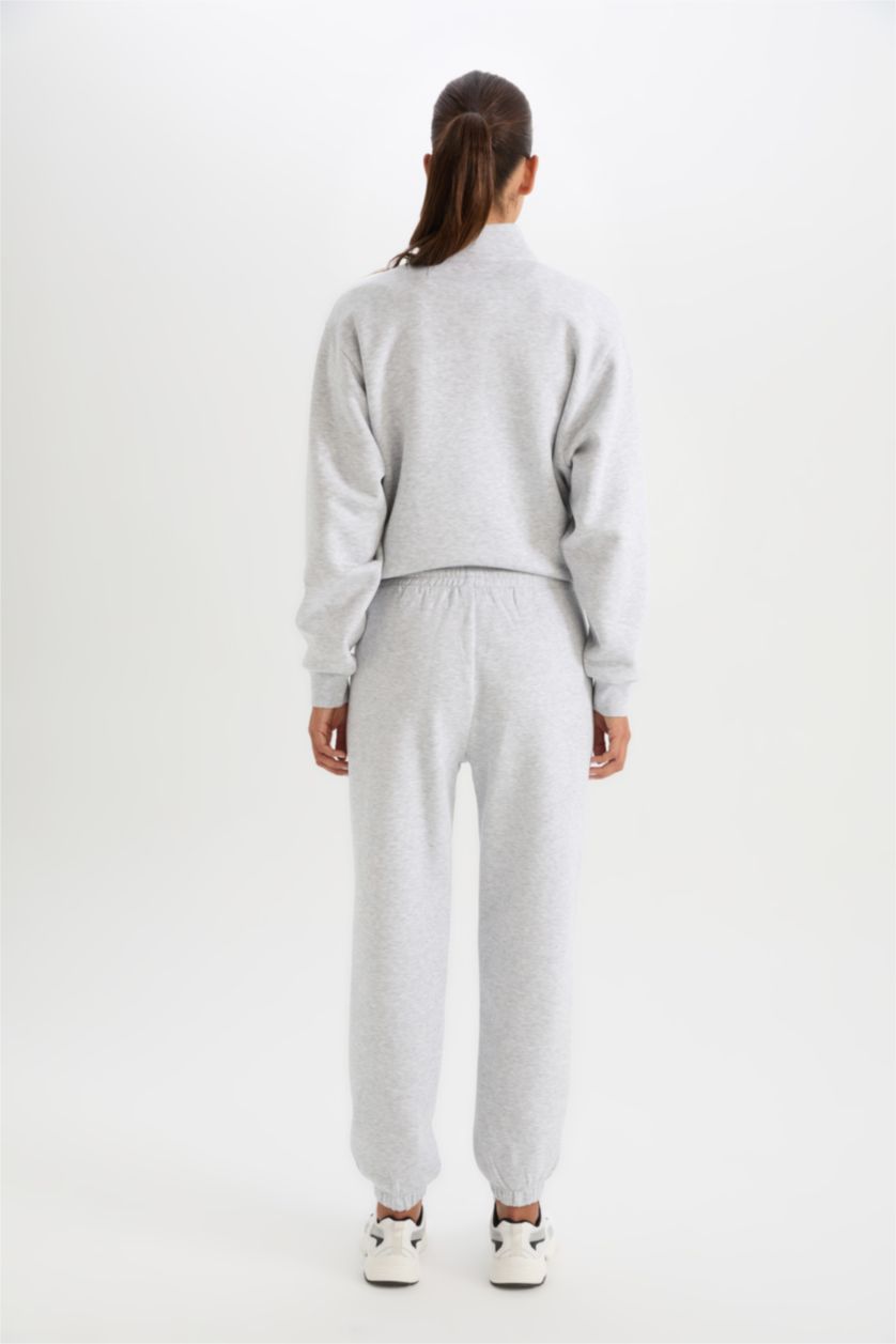 Women Grey Melange Standard Fit Trousers