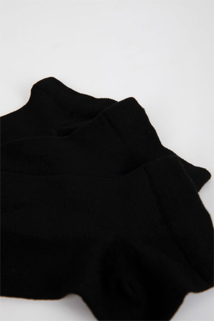 Erkek Siyah Erkek Dikişsiz 3'lü Bambu Patik Çorap