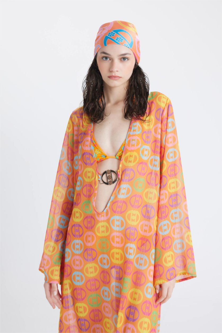 Women Orange Declara x DeFacto Patterned Scarf