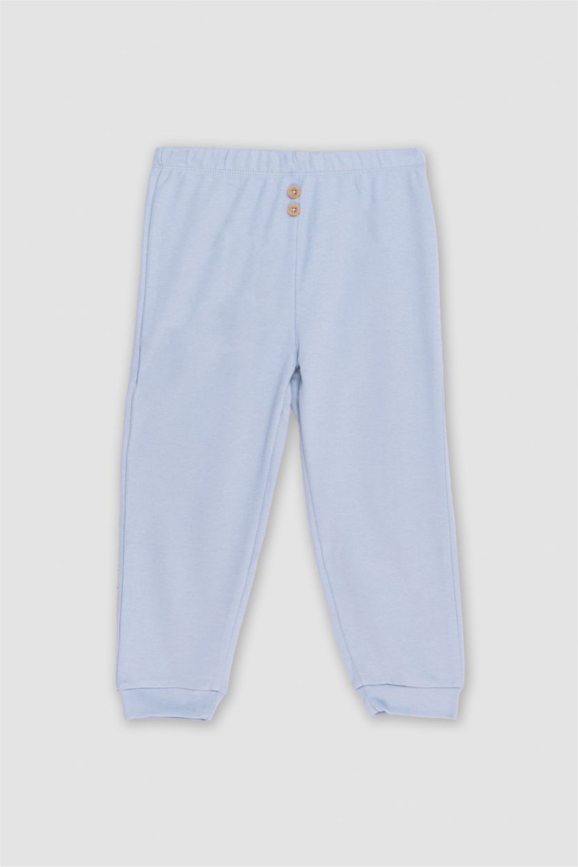 BABY GIRL Light Blue Baby Boy Regular Fit Dinosaur Printed 2 Piece Pants