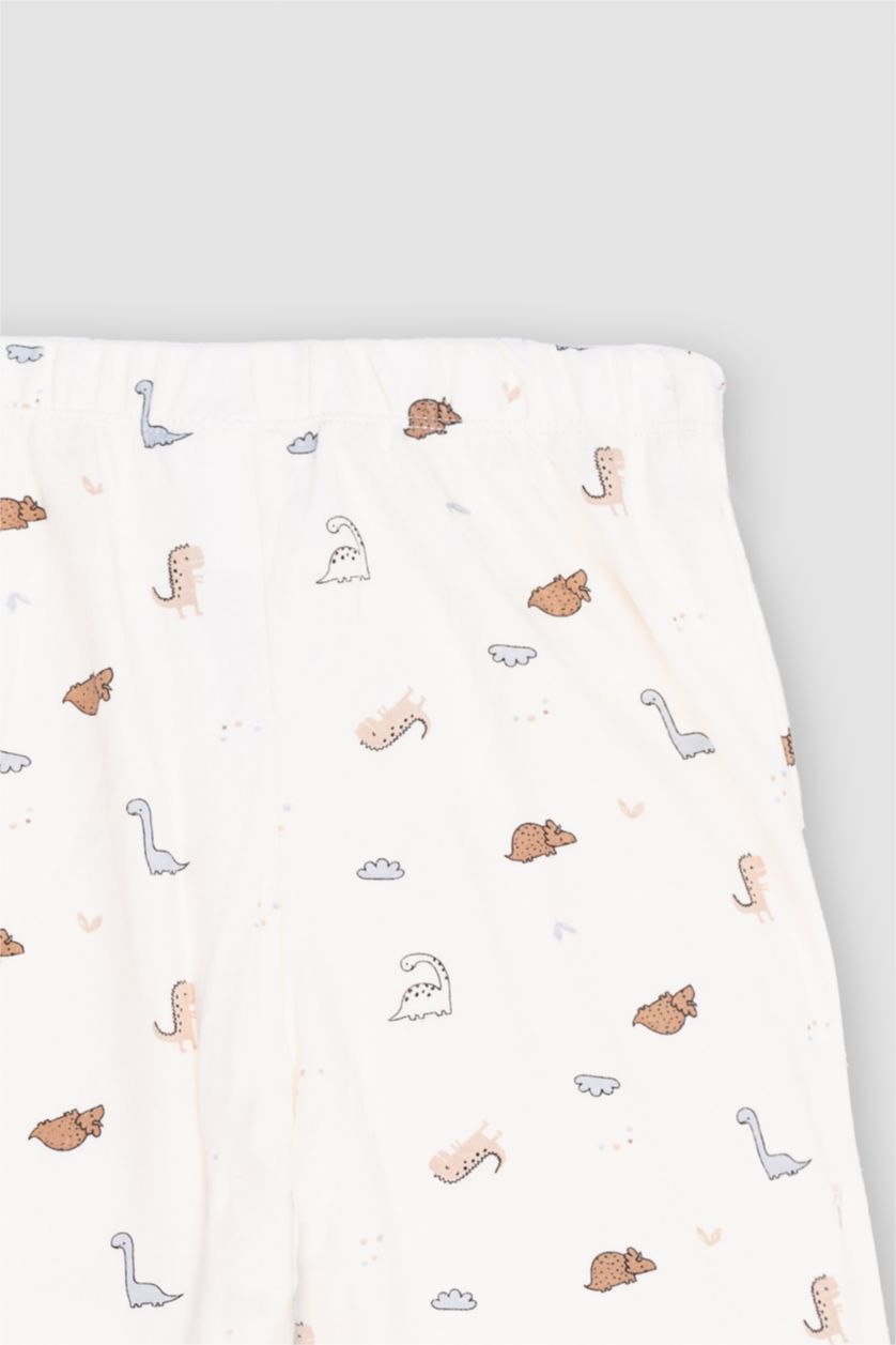 BABY GIRL Light Blue Baby Boy Regular Fit Dinosaur Printed 2 Piece Pants