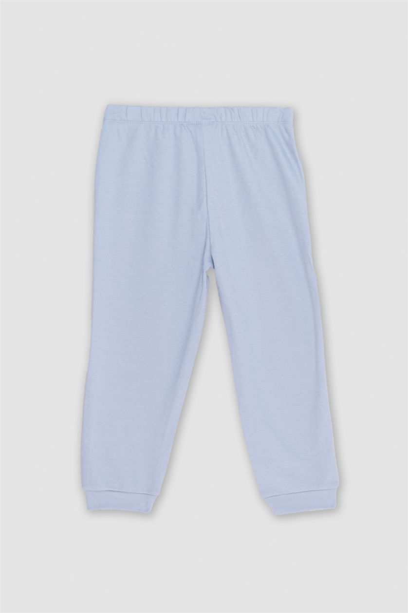 BABY GIRL Light Blue Baby Boy Regular Fit Dinosaur Printed 2 Piece Pants