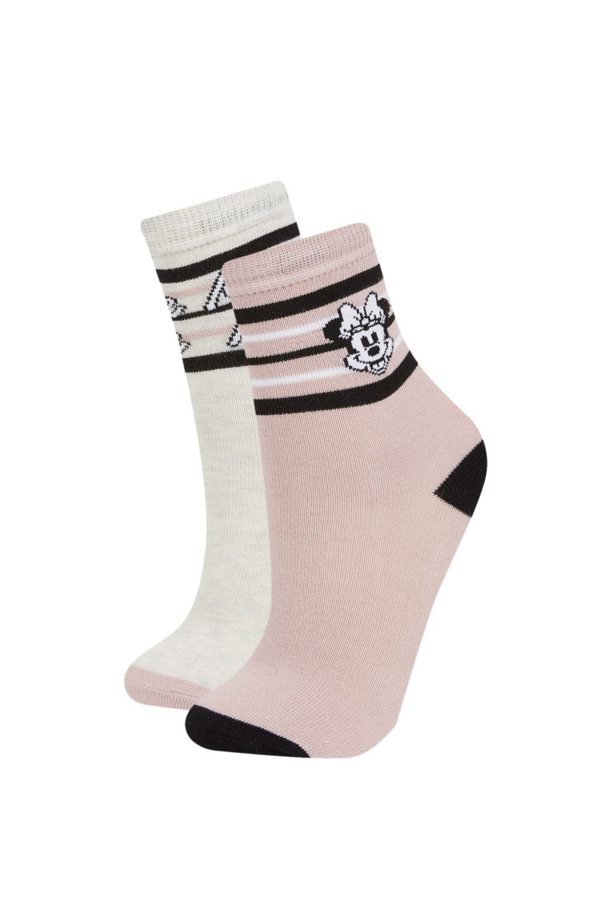 بنات Karma جوارب طويلة قطن من ديزني ميكي وميني - قطعتين
