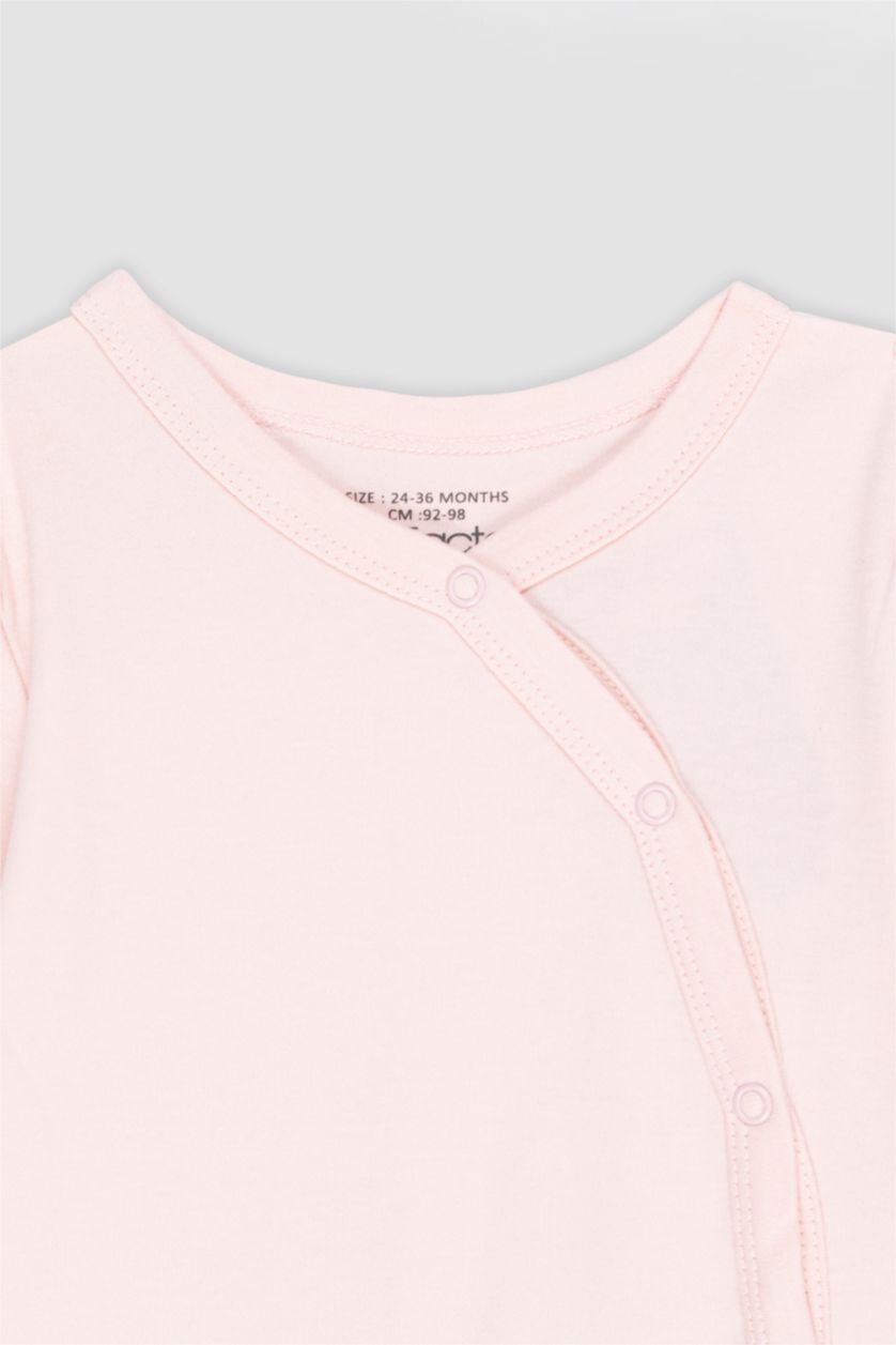 BABY GIRL Pink Baby Girl Newborn Heart Patterned 2 Piece Jumpsuit