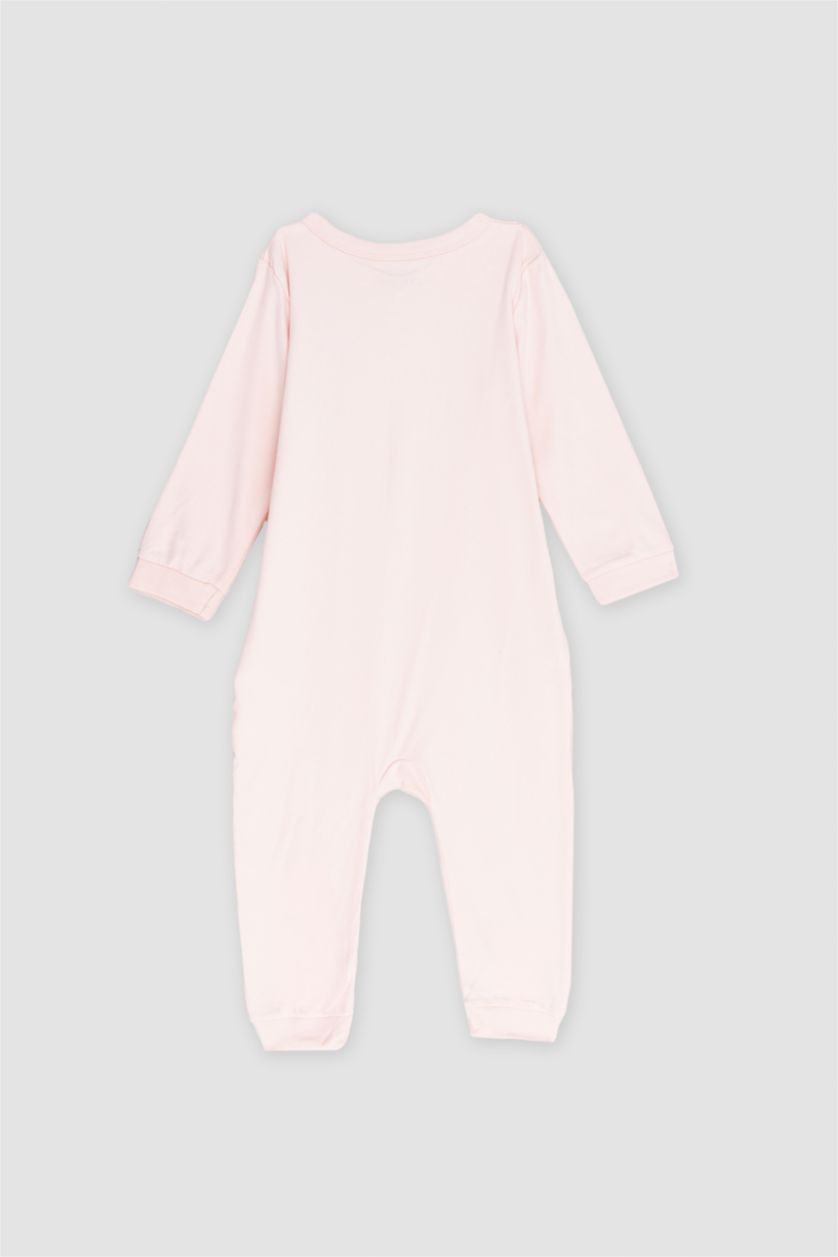 BABY GIRL Pink Baby Girl Newborn Heart Patterned 2 Piece Jumpsuit