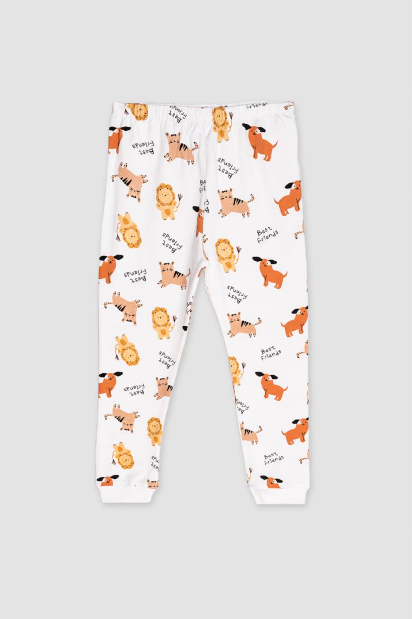 BABY BOY White Baby Boy Printed 2 Piece Pajama Set