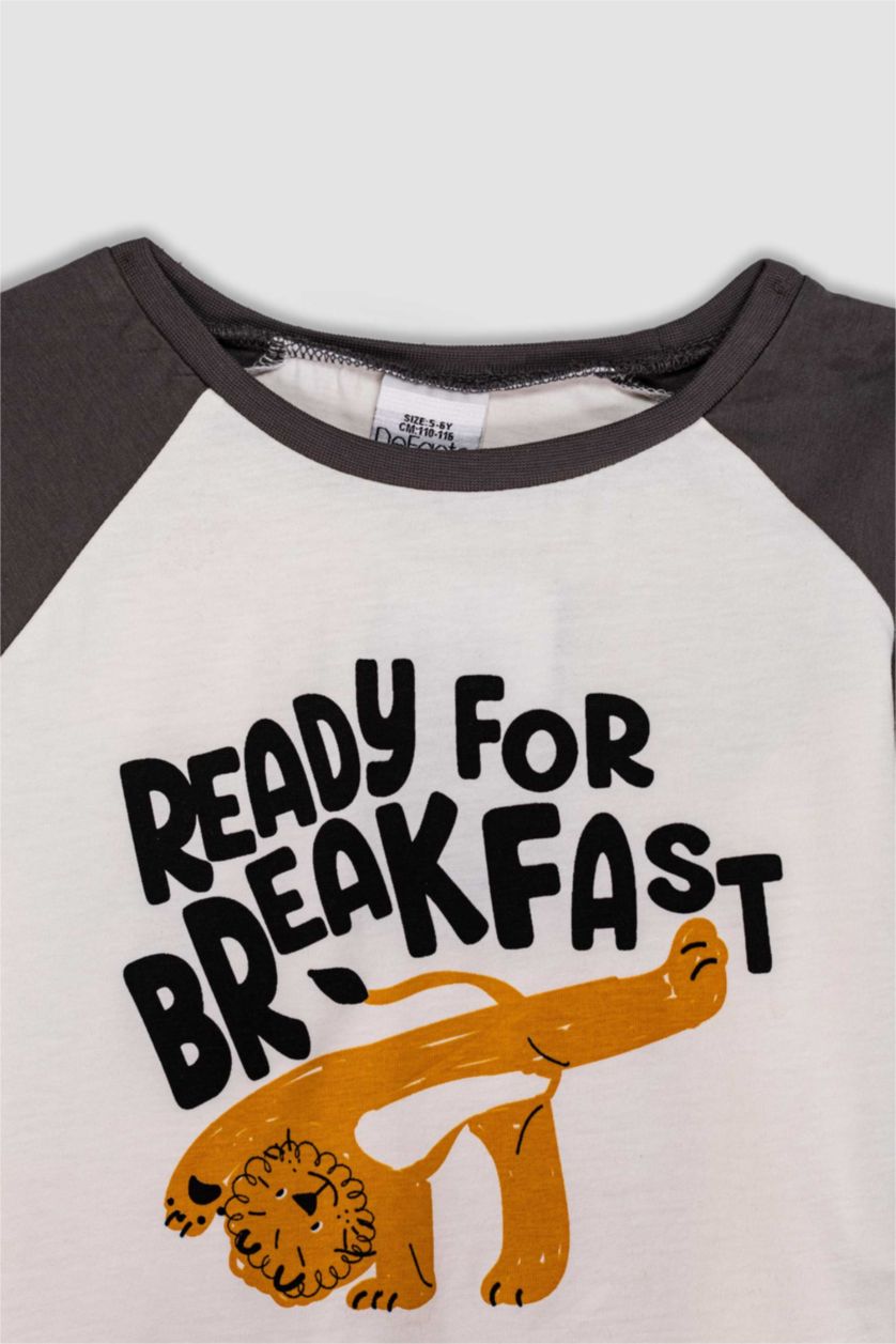 BABY BOY Dark Grey Baby Boy Lion Printed Cotton 2 Piece Pajama Set