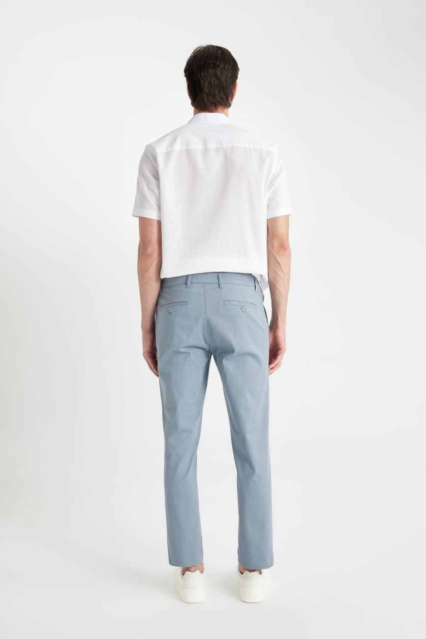 رجال أزرق بنطلون سادة تويل