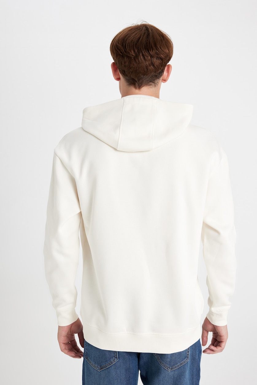 Erkek Ekru Boxy Fıt Sweatshirt