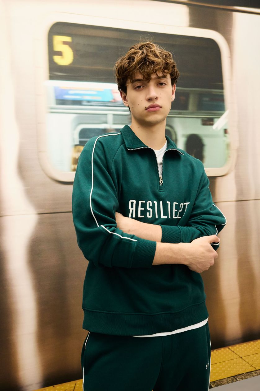 MAN Dark Green Boxy Fit Long Sleeve Sweatshirt