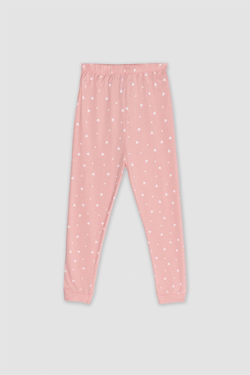 BABY GIRL Pink Baby Girl Heart Patterned Cotton 2 Piece Pajama Set