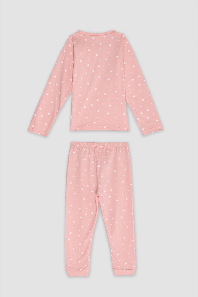 BABY GIRL Pink Baby Girl Heart Patterned Cotton 2 Piece Pajama Set