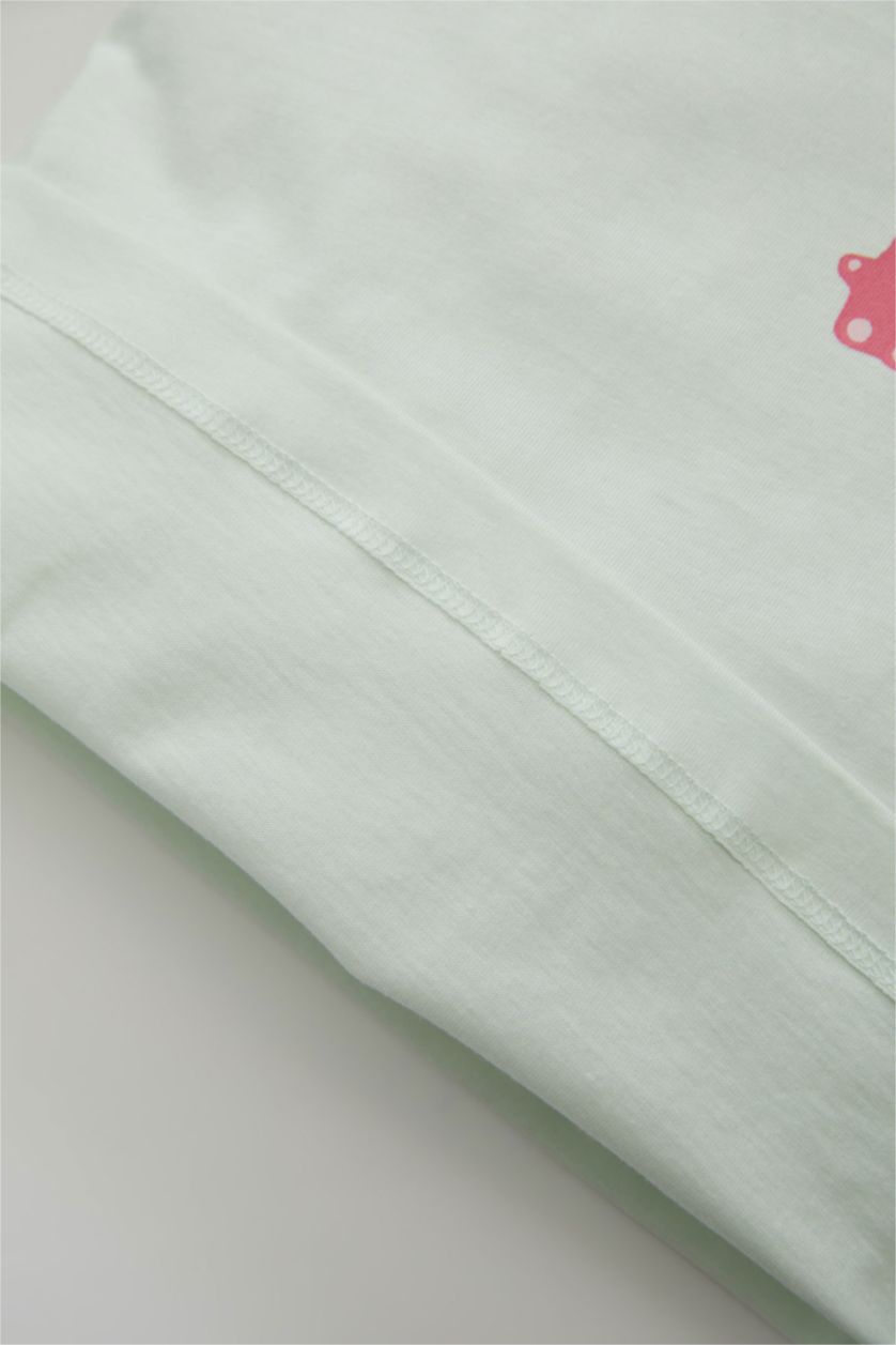 BABY GIRL Light Pink Girl Food Printed Cotton 4 Piece Pajama Set