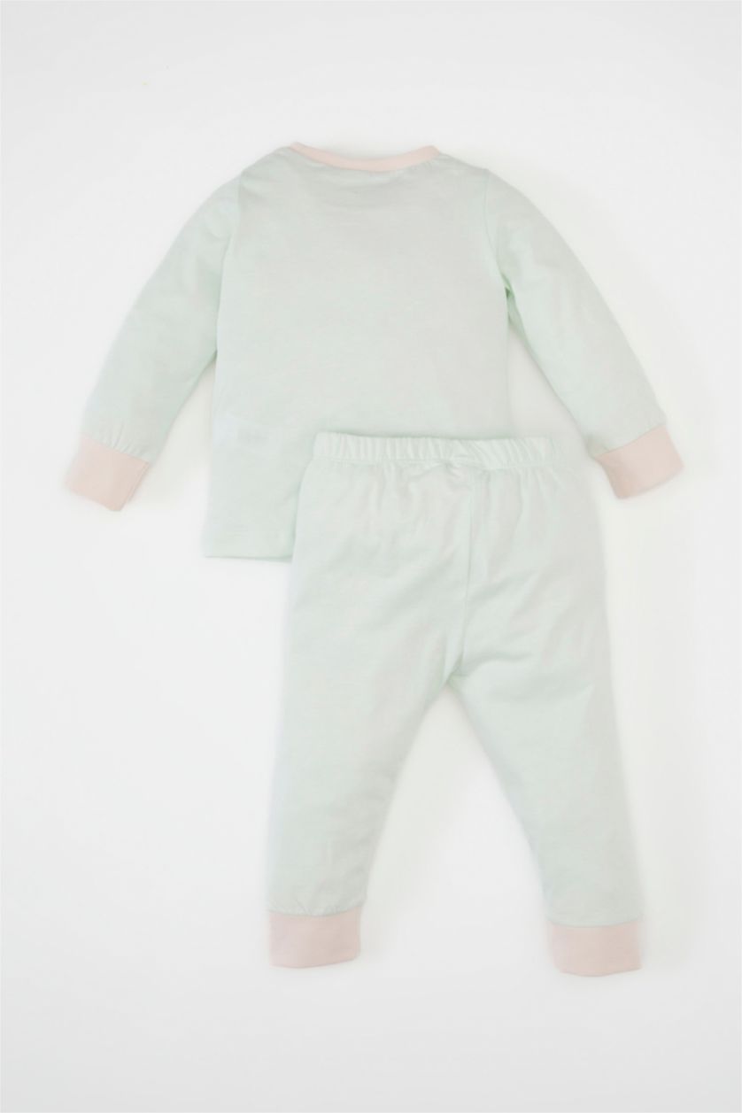 BABY GIRL Light Pink Girl Food Printed Cotton 4 Piece Pajama Set