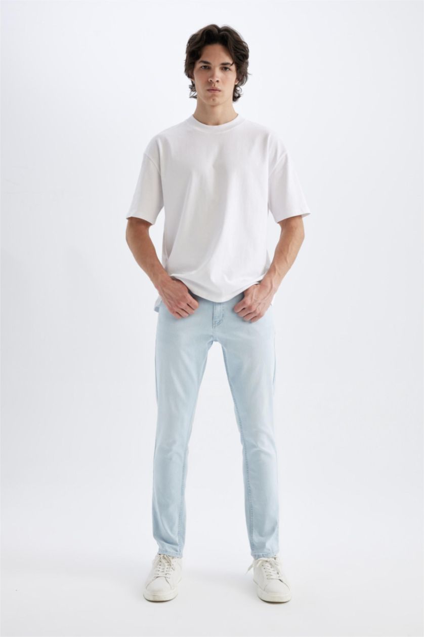 رجال أزرق ثلجي سروال جينز بيدرو سليم فيت بخصر عادي