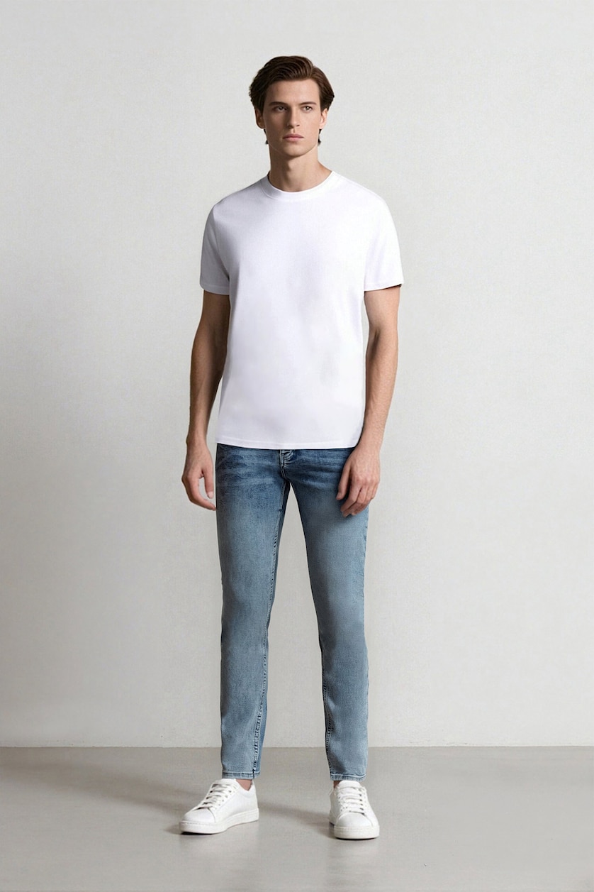 MAN Ice Blue Carlo Skinny Fit Trousers