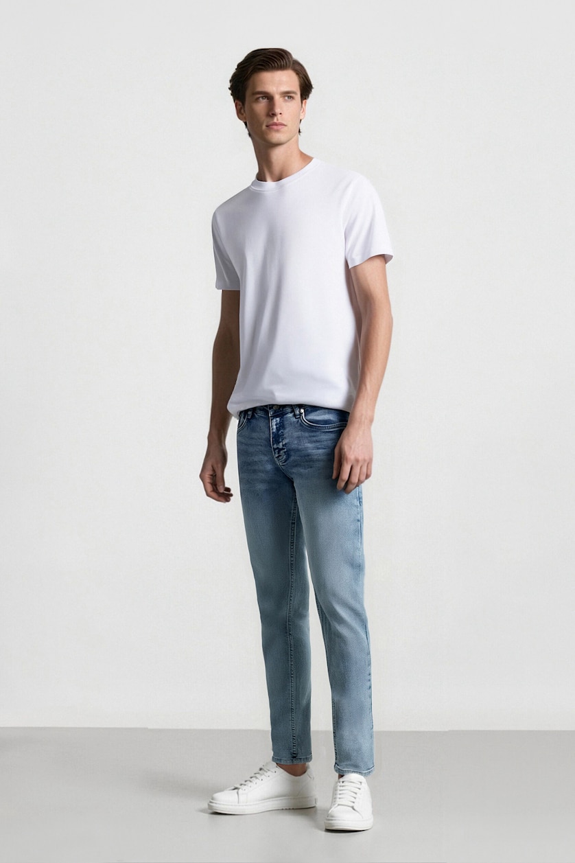 MAN Ice Blue Carlo Skinny Fit Trousers
