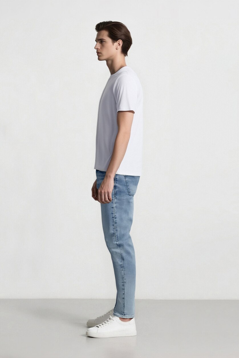 MAN Ice Blue Carlo Skinny Fit Trousers