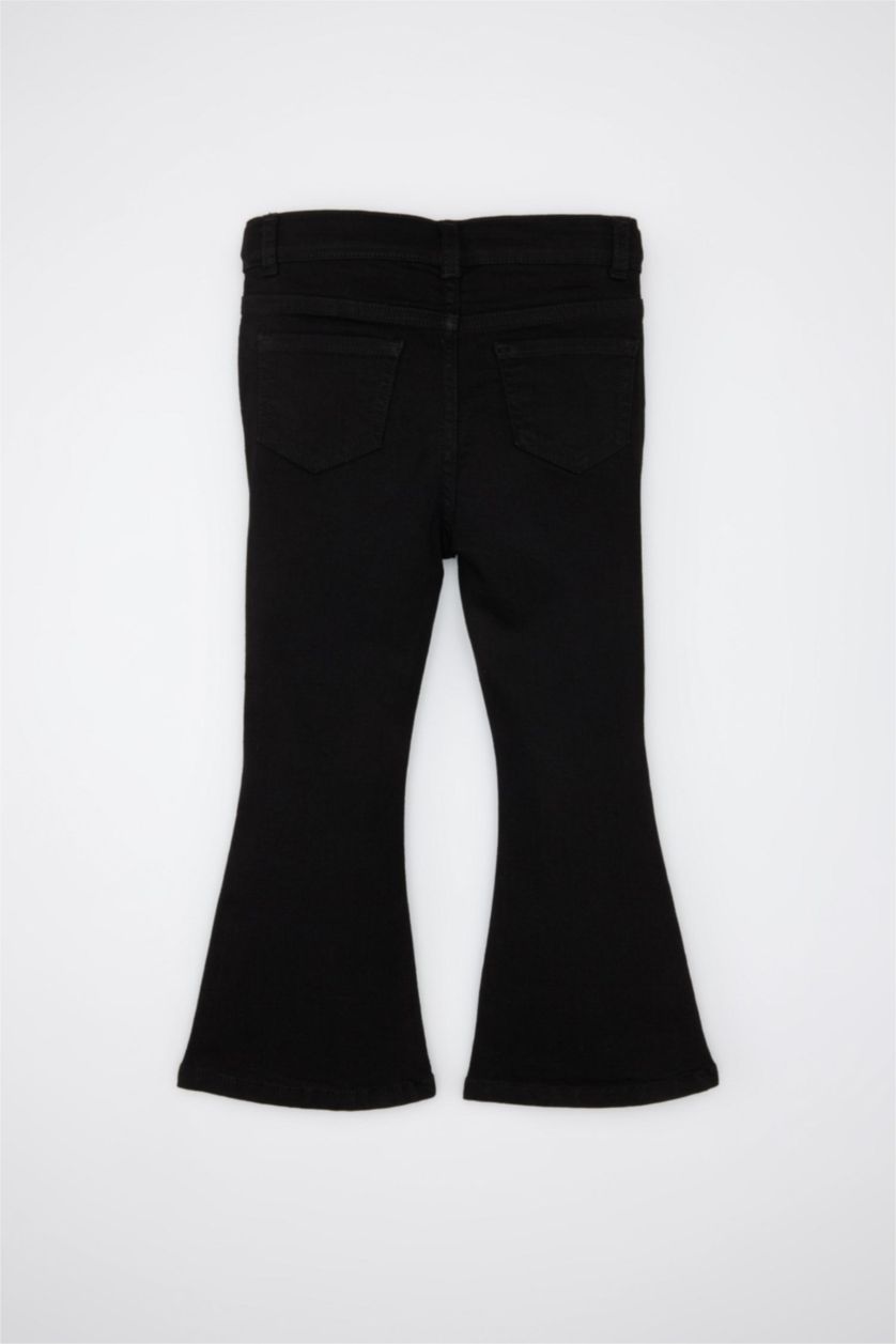 Kız Bebek Siyah Kız Bebek İspanyol Paça Jean Pantolon