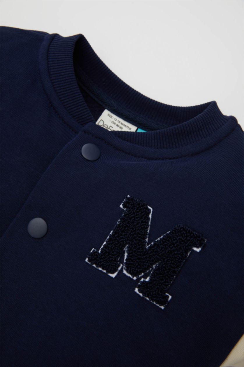 Erkek Bebek Lacivert Erkek Bebek Disney Mickey & Minnie Kolej Yaka Çıtçıtlı Bomber Ceket