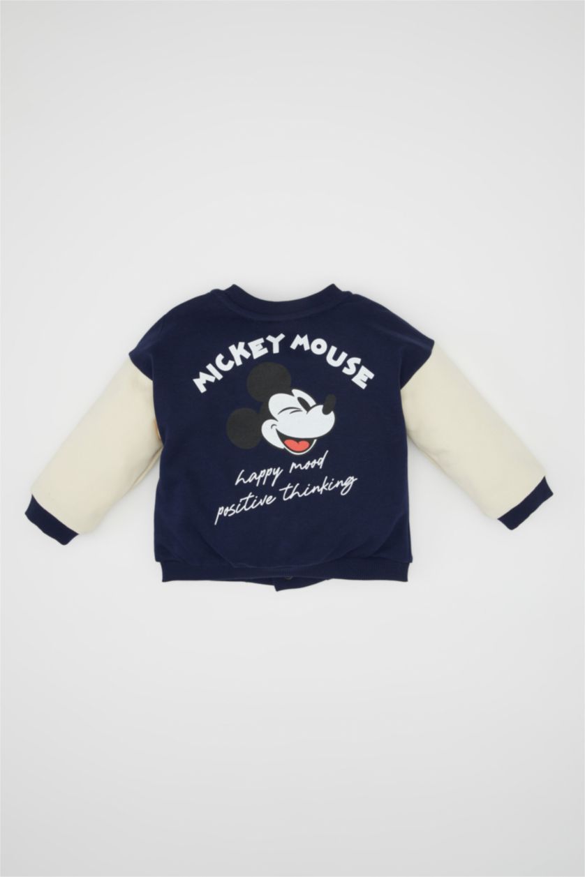 Erkek Bebek Lacivert Erkek Bebek Disney Mickey & Minnie Kolej Yaka Çıtçıtlı Bomber Ceket