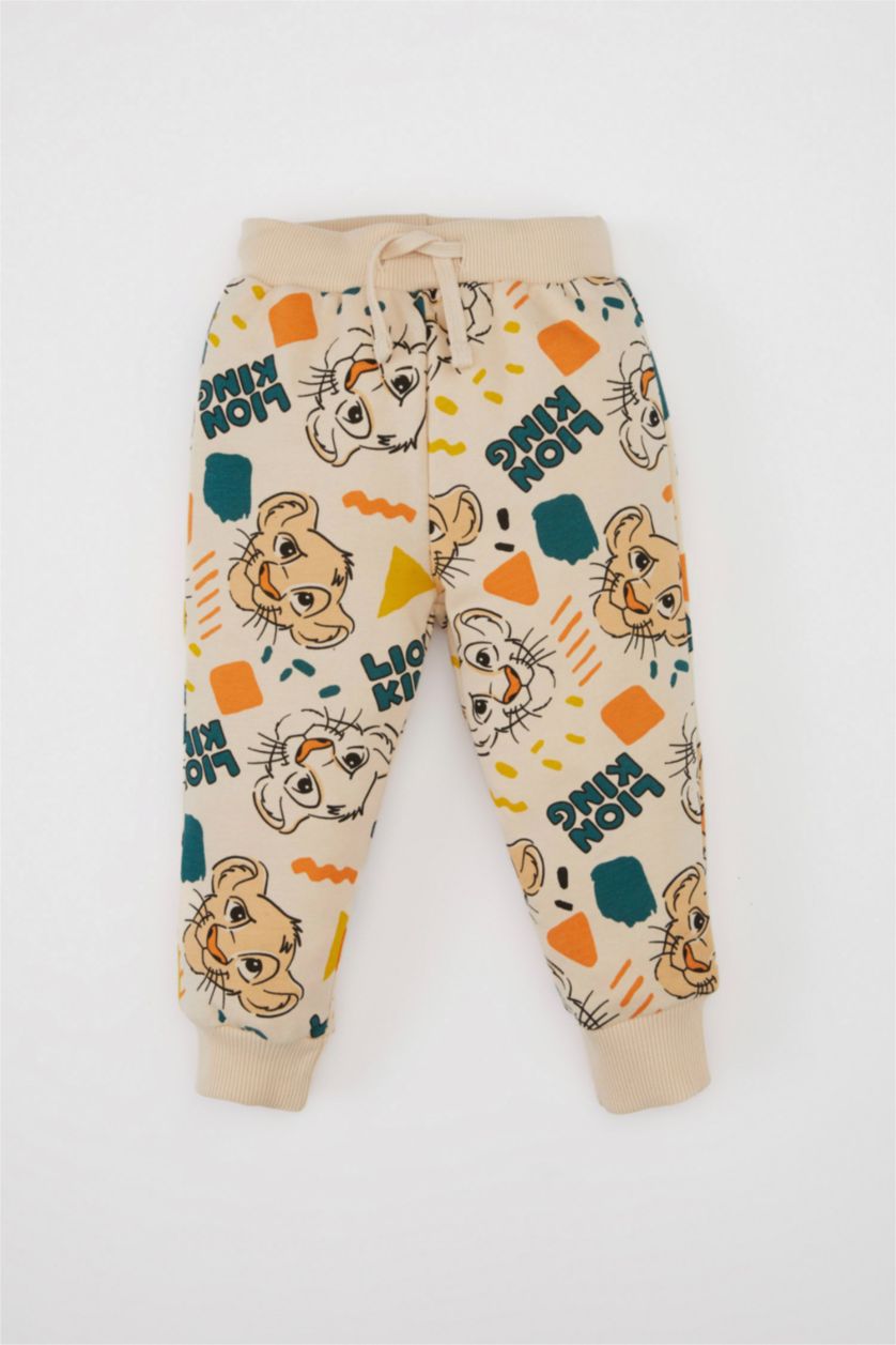 طفل صغير حجري فاتح طقم بيبي اولادي سويت شيرت وسويت بانتس قصة عادية من ليون كنج - قطعتين