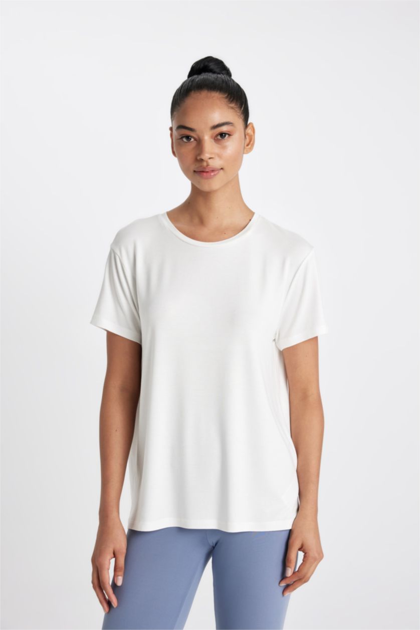 WOMAN Ecru Standard Fit Short Sleeve T-Shirt