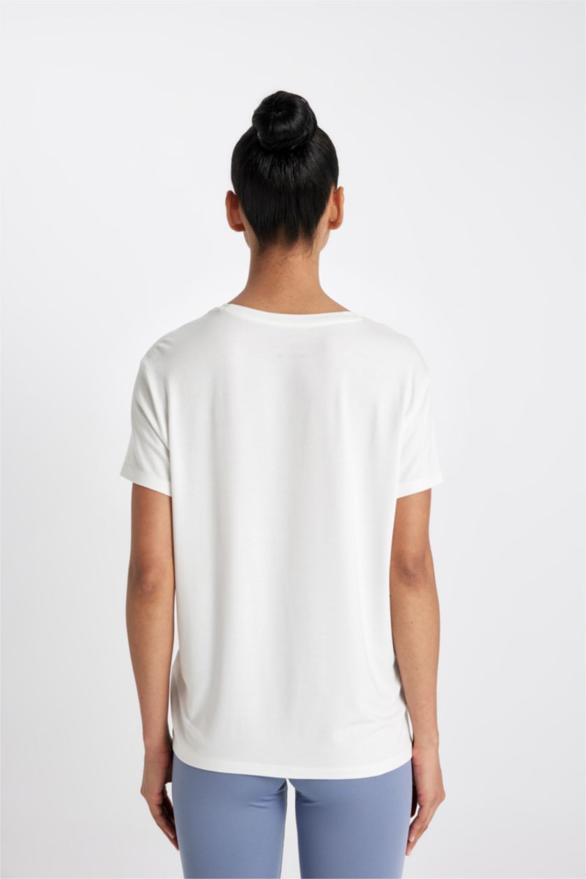 WOMAN Ecru Standard Fit Short Sleeve T-Shirt