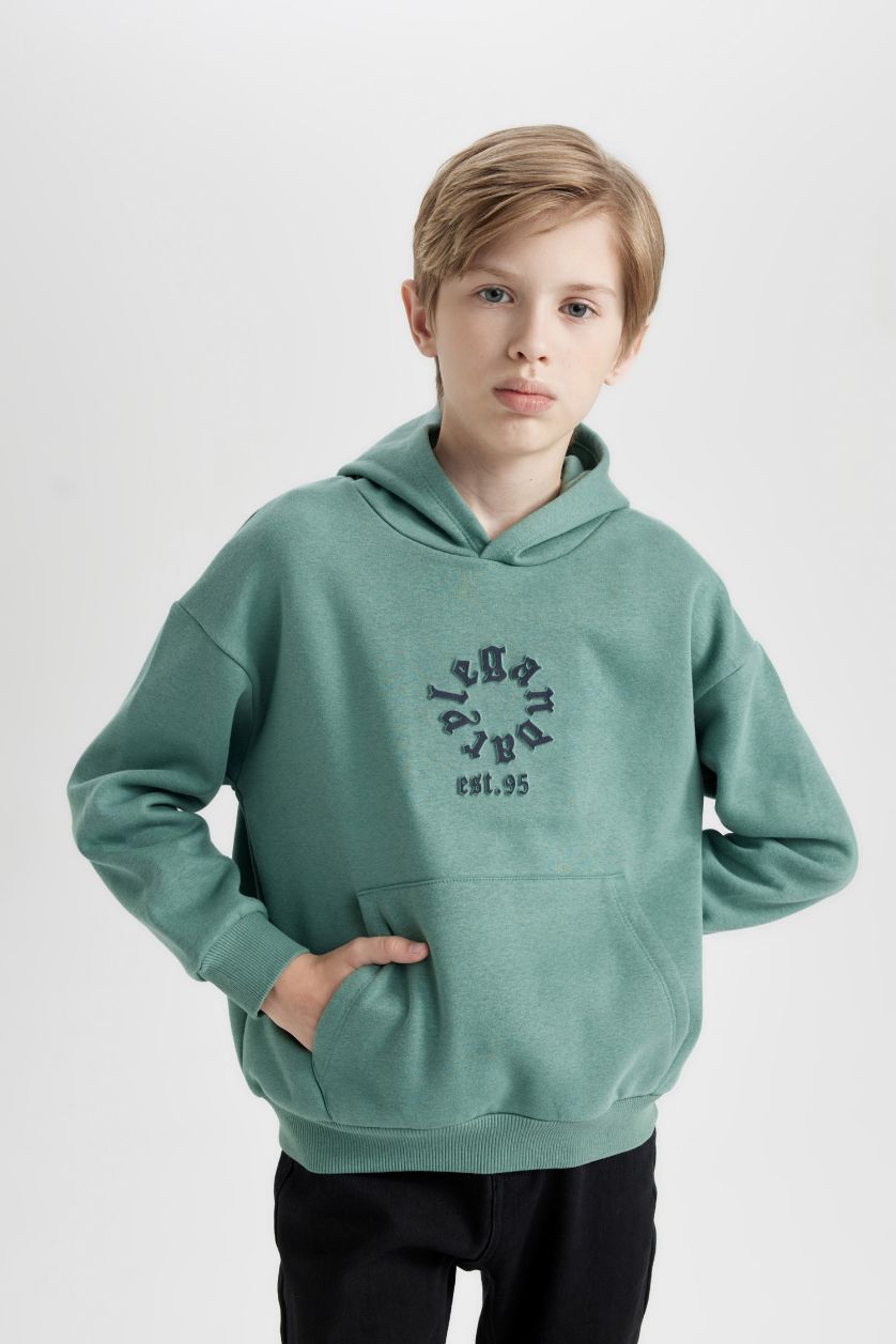 GARÇONS Vert Sweat à Capuche Oversize pour Garçon
