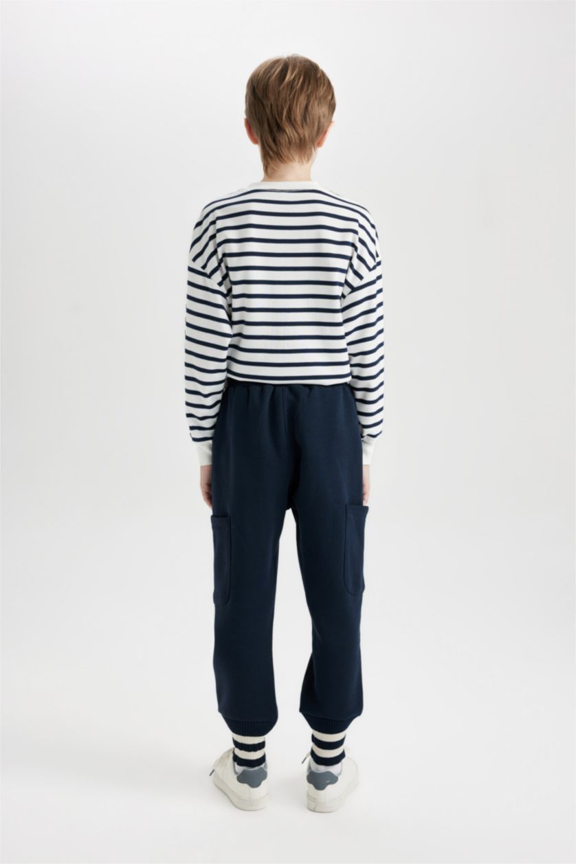 BOYS & TEENS NAVY Boy Blue Regular Fit Elastic Waist Leg Printed Sweatpants