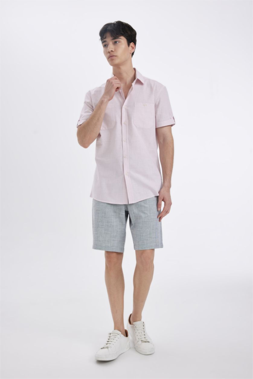 رجال أسود برمودا كارجو قطن برجل مستقيم