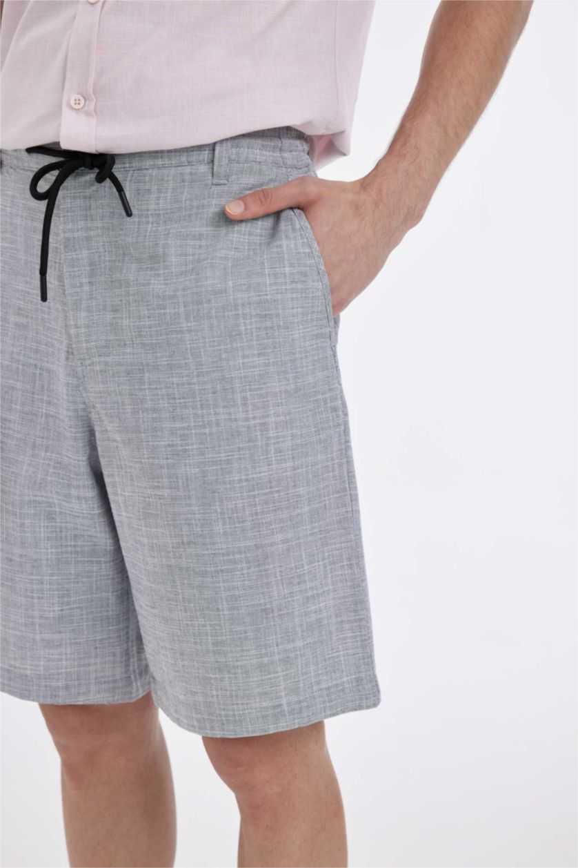 رجال أسود برمودا كارجو قطن برجل مستقيم