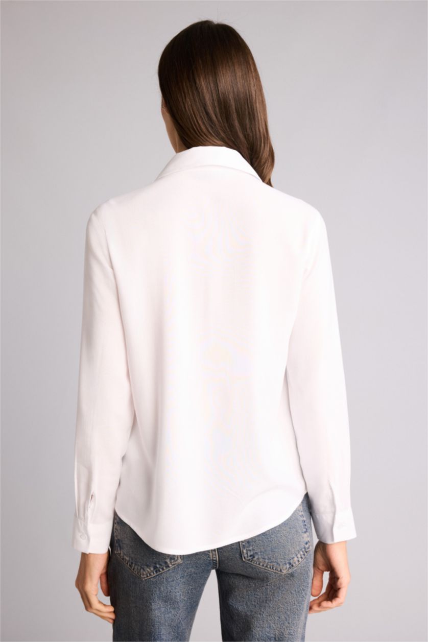 حريمي اوف وايت قميص كم طويل اوفر سايز