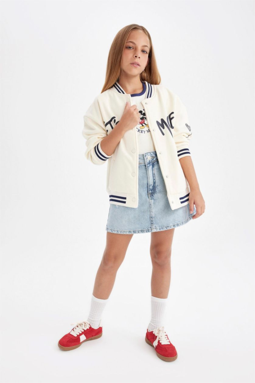 Девочки и подростки Бежевый Бомбер с принтом для девочек