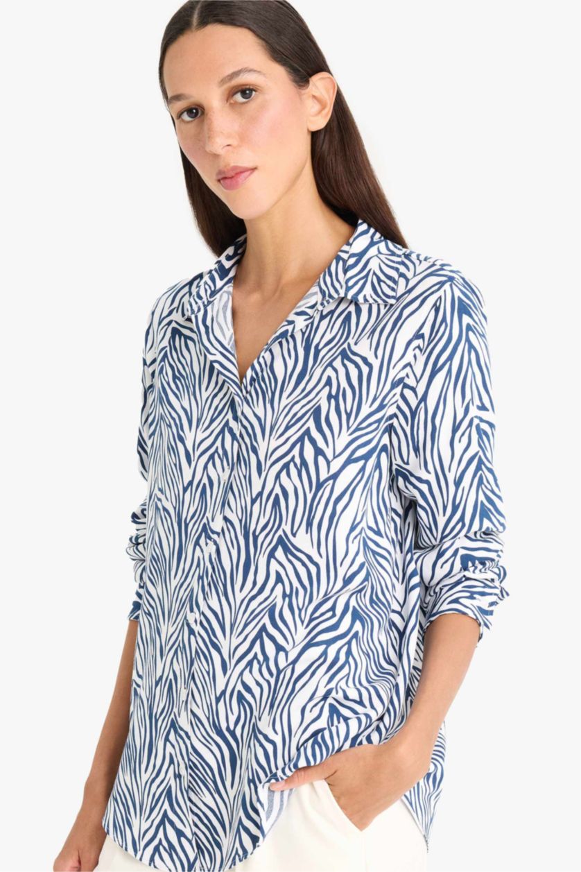 WOMAN NAVY Regular Fit Long Sleeve Shirt