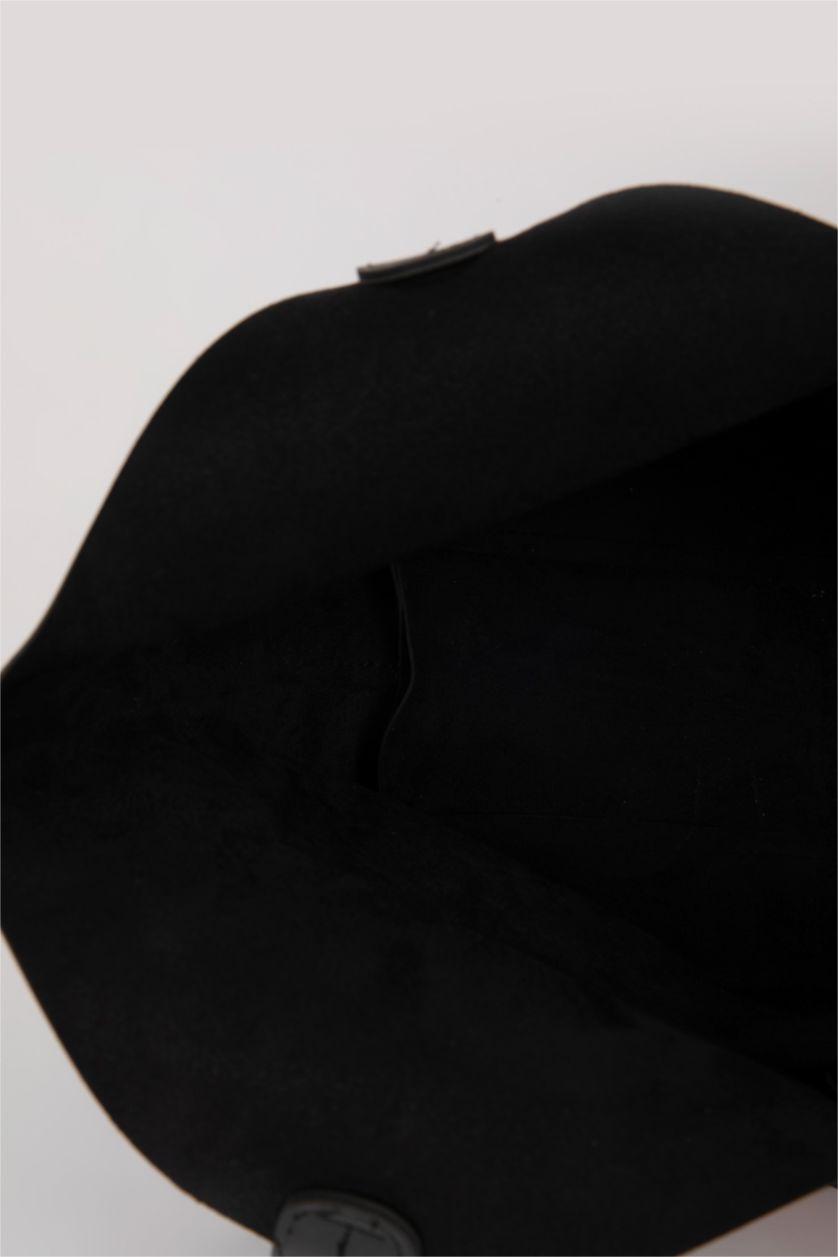 FEMME Noir Sac Baguette Basique en Faux Cuir pour Femme