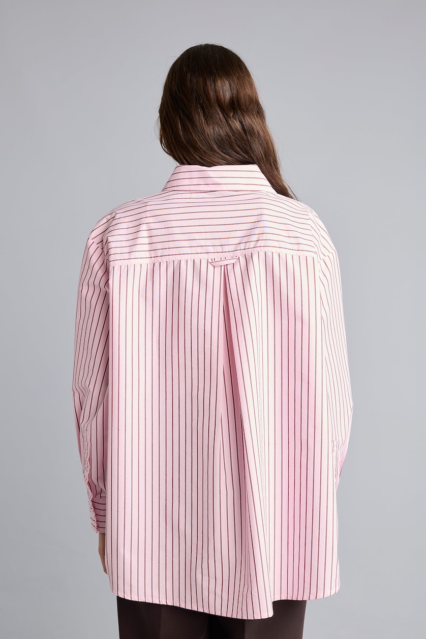 WOMAN Pink Oversize Fit Poplin Long Sleeve Shirt