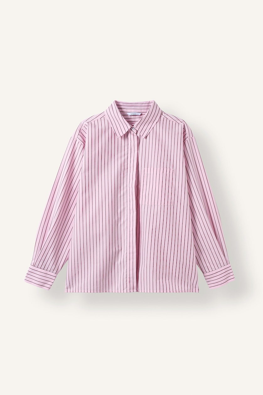 WOMAN Pink Oversize Fit Poplin Long Sleeve Shirt