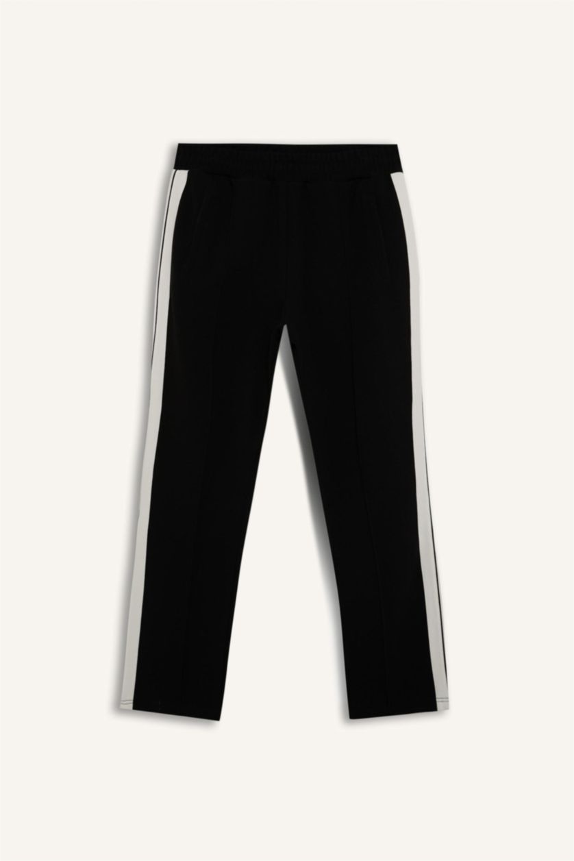 Erkek Siyah Sporcu Jogger Eşofman Altı Standart Fit Standart Paça Beli Lastikli Cepli