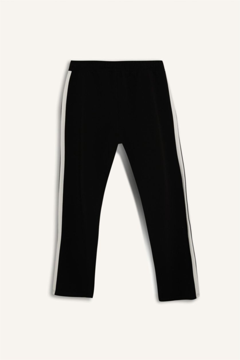 Erkek Siyah Sporcu Jogger Eşofman Altı Standart Fit Standart Paça Beli Lastikli Cepli